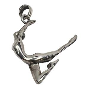 Vintage Sterling Silver Gymnast Pendant – 925